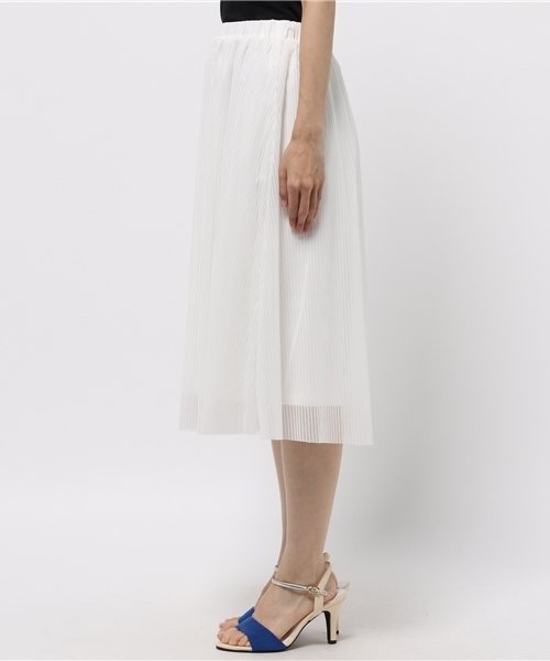 CIAOPANIC(チャオパニック)の「【Ciaopanic】 ストライプチュールミモレ丈SK(スカート・レディース・オフホワイト/ブラック・FREE)」の4枚目の写真