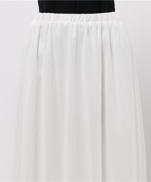 CIAOPANIC(チャオパニック)の「【Ciaopanic】 ストライプチュールミモレ丈SK(スカート・レディース・オフホワイト/ブラック・FREE)」の6枚目の写真