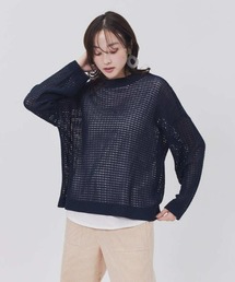 【BACK NUMBER】メッシュレイヤードカーデ