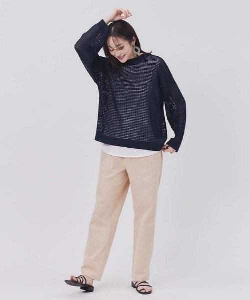 BACK NUMBER（バックナンバー）の「【BACK NUMBER】メッシュレイヤードカーデ（カーディガン/ボレロ・レディース・ネイビー/グリーン/キナリ・M/L）」の9枚目の写真