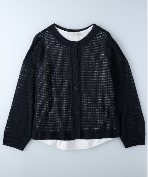 BACK NUMBER（バックナンバー）の「【BACK NUMBER】メッシュレイヤードカーデ（カーディガン/ボレロ・レディース・ネイビー/グリーン/キナリ・M/L）」の20枚目の写真