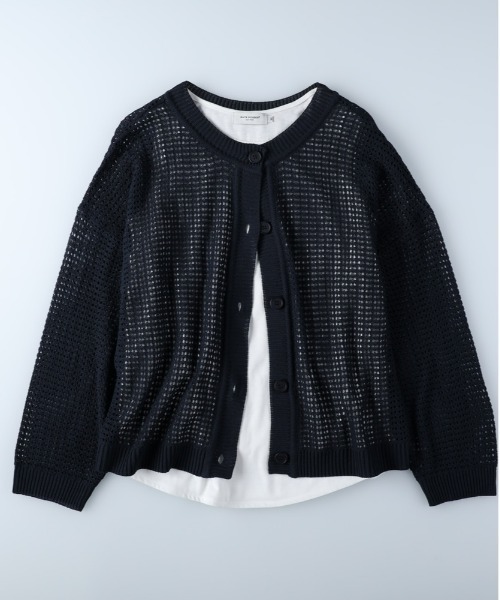 BACK NUMBER（バックナンバー）の「【BACK NUMBER】メッシュレイヤードカーデ（カーディガン/ボレロ・レディース・ネイビー/グリーン/キナリ・M/L）」の21枚目の写真