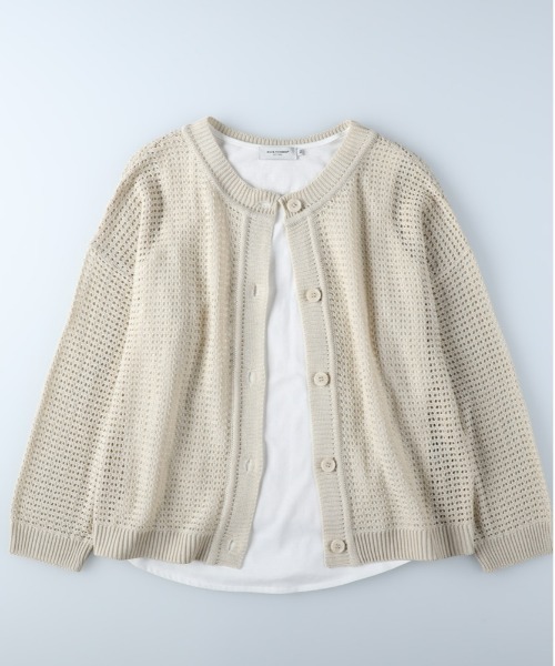 BACK NUMBER（バックナンバー）の「【BACK NUMBER】メッシュレイヤードカーデ（カーディガン/ボレロ・レディース・ネイビー/グリーン/キナリ・M/L）」の12枚目の写真