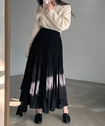 ふんわりロング二重シフォンスカート
