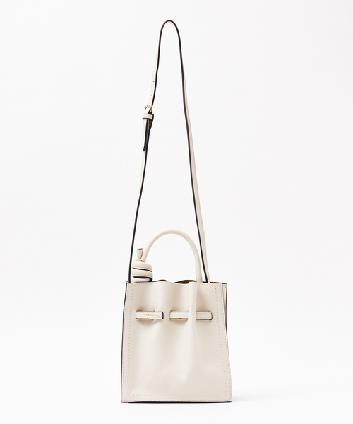 LOWELL things（ロウェル　シングス）の「Swell/ギャザーミニショルダーBAG（トートバッグ・レディース・ネイビー/ライム/アイボリー/ブラック・フリー）」の2枚目の写真