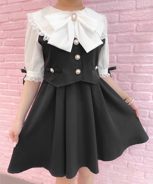 ROJITA(ロジータ)の「ベストレイヤードライクワンピース(ワンピース・レディース・ベージュ/ブラック/グレー・FREE)」の2枚目の写真