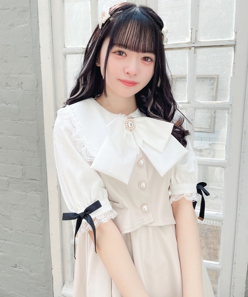 ROJITA(ロジータ)の「ベストレイヤードライクワンピース(ワンピース・レディース・ベージュ/ブラック/グレー・FREE)」の5枚目の写真