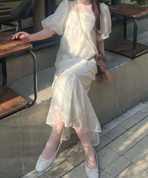 JUNOAH(ジュノア)の「シアードッキングワンピース(ワンピース・レディース・ブラウン/ブラック/クリーム・MEDIUM/LARGE/X-LARGE/SMALL)」の5枚目の写真