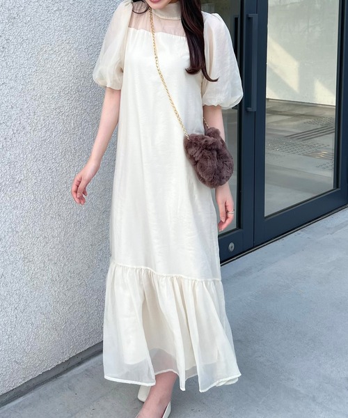 JUNOAH(ジュノア)の「シアードッキングワンピース(ワンピース・レディース・ブラウン/ブラック/クリーム・MEDIUM/LARGE/X-LARGE/SMALL)」の9枚目の写真