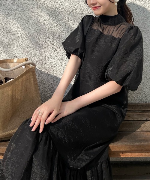 JUNOAH(ジュノア)の「シアードッキングワンピース(ワンピース・レディース・ブラウン/ブラック/クリーム・MEDIUM/LARGE/X-LARGE/SMALL)」の10枚目の写真