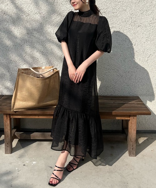 JUNOAH(ジュノア)の「シアードッキングワンピース(ワンピース・レディース・ブラウン/ブラック/クリーム・MEDIUM/LARGE/X-LARGE/SMALL)」の11枚目の写真