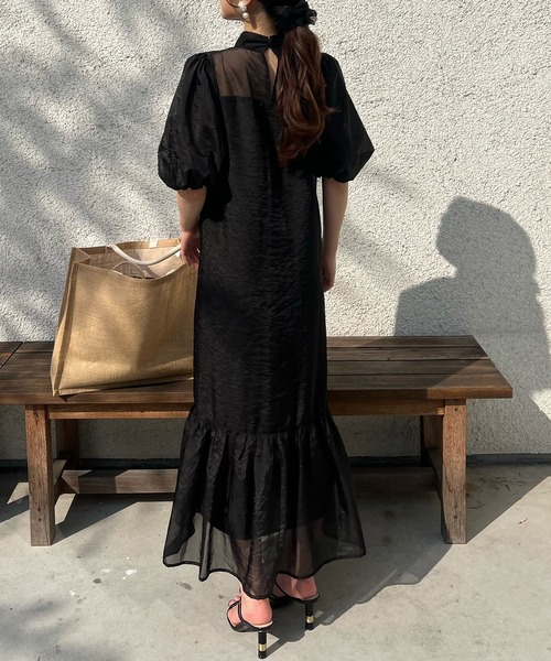 JUNOAH(ジュノア)の「シアードッキングワンピース(ワンピース・レディース・ブラウン/ブラック/クリーム・MEDIUM/LARGE/X-LARGE/SMALL)」の12枚目の写真