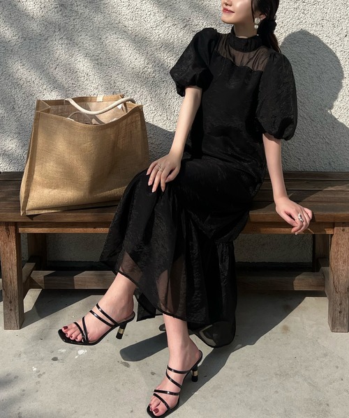 JUNOAH(ジュノア)の「シアードッキングワンピース(ワンピース・レディース・ブラウン/ブラック/クリーム・MEDIUM/LARGE/X-LARGE/SMALL)」の13枚目の写真