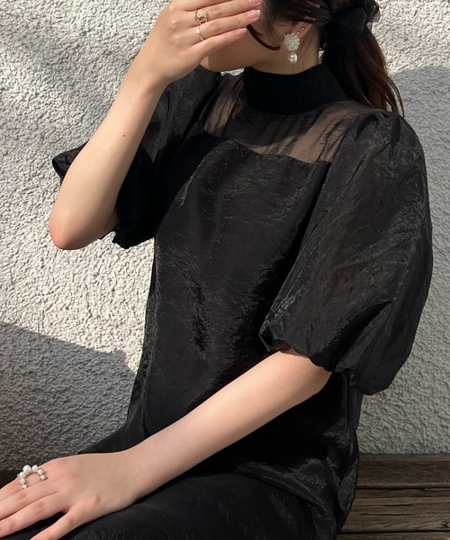 JUNOAH(ジュノア)の「シアードッキングワンピース(ワンピース・レディース・ブラウン/ブラック/クリーム・MEDIUM/LARGE/X-LARGE/SMALL)」の14枚目の写真