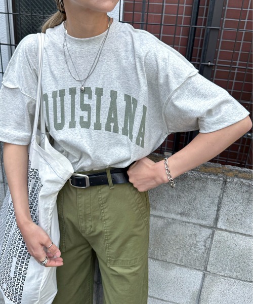 feepur(フェピュール)の「カレッジロゴルーズTee(Tシャツ/カットソー・レディース・オフホワイト/ホワイト/オートミール/グレー・MEDIUM)」の10枚目の写真