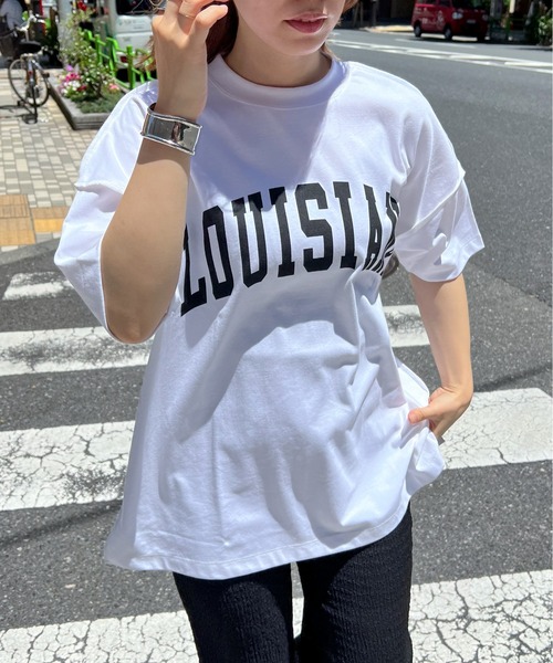 feepur(フェピュール)の「カレッジロゴルーズTee(Tシャツ/カットソー・レディース・オフホワイト/ホワイト/オートミール/グレー・MEDIUM)」の13枚目の写真