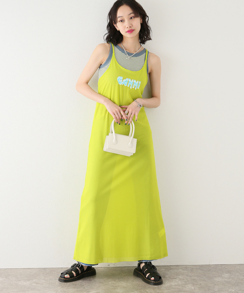 【★安心の定価販売★】 / セール】【GANNI ガニー】Mesh Dress Slit Up Cover ワンピース