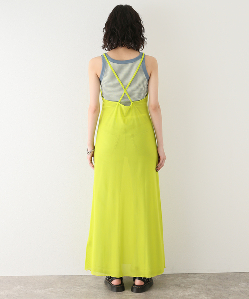 ◆GANNI◆ Mesh Cover Up ロングワンピース ドレス セール】【GANNI / ガニー】Mesh Cover Up Slit Dress