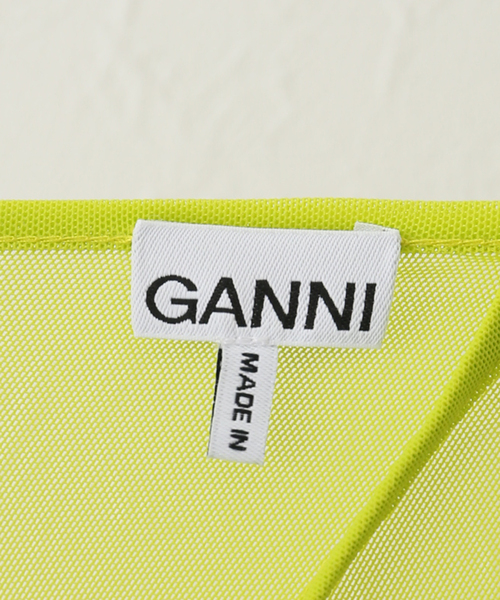 セール】【GANNI / ガニー】Mesh Cover Up Slit Dress