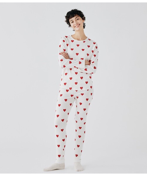 PETIT BATEAU(プチバトー)の「プリント長袖パジャマ(ルームウェア/パジャマ・レディース・ホワイト・SMALL/X-LARGE/MEDIUM/LARGE)」の3枚目の写真