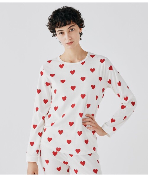 PETIT BATEAU(プチバトー)の「プリント長袖パジャマ(ルームウェア/パジャマ・レディース・ホワイト・SMALL/X-LARGE/MEDIUM/LARGE)」の5枚目の写真