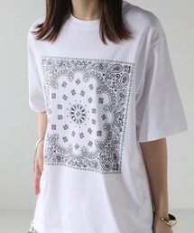 アソートロゴ/箔/フロッキープリントTシャツ/カットソー