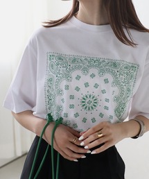 アソートロゴ/箔/フロッキープリントTシャツ/カットソー