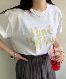 アソートロゴ/箔/フロッキープリントTシャツ/カットソー