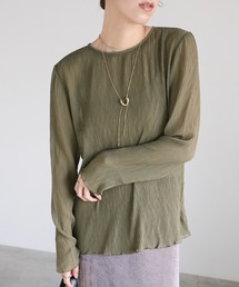 select MOCA（セレクトモカ）の「ランダムプリーツシアートップス（Tシャツ/カットソー）」