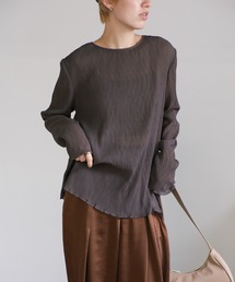 select MOCA（セレクトモカ）の「ランダムプリーツシアートップス（Tシャツ/カットソー）」