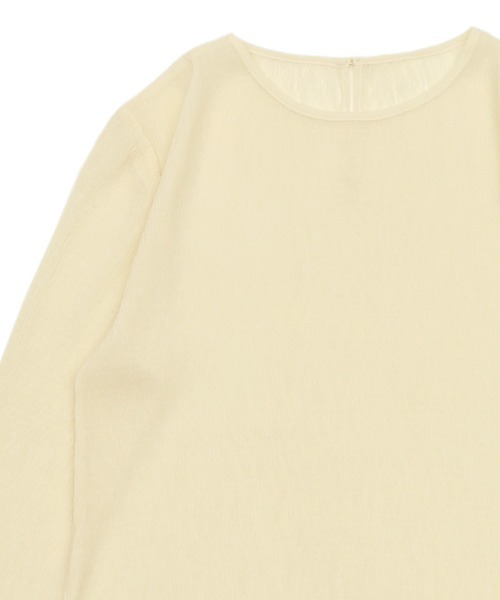 select MOCA（セレクトモカ）の「ランダムプリーツシアートップス（Tシャツ/カットソー・レディース・ライトカーキ/アイボリー/スモークピンク/ブラック/グレー/ライトピンク・FREE）」の9枚目の写真