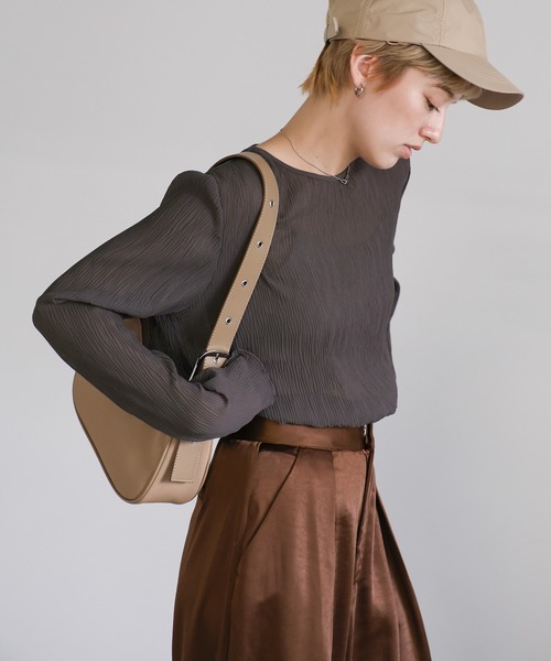 トップス Mocha ランダムプリーツシアートップス（Tシャツ/カットソー）｜select MOCA
