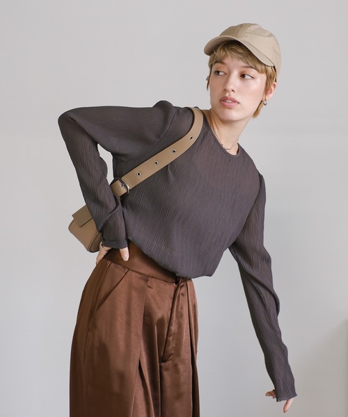 ランダムプリーツシアートップス（Tシャツ/カットソー）｜select MOCA