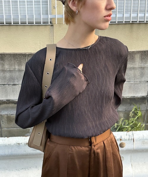 ランダムプリーツシアートップス（Tシャツ/カットソー）｜select MOCA