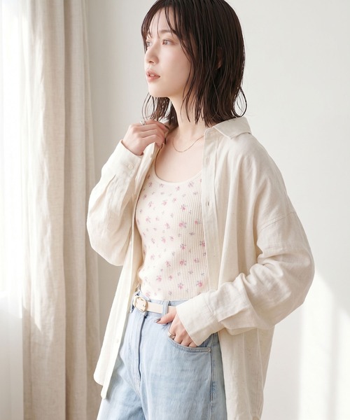 JEMORGAN(ジェーイーモーガン)の「JEMORGAN ワッフル花柄キャミソール(パック入り)(キャミソール・レディース・ピンク/サックスブルー/ストライプ/ラベンダー/ベージュ系その他/パープル・F)」の19枚目の写真