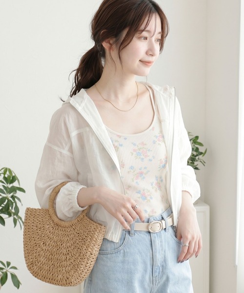 JEMORGAN(ジェーイーモーガン)の「JEMORGAN ワッフル花柄キャミソール(パック入り)(キャミソール・レディース・ピンク/サックスブルー/ストライプ/ラベンダー/ベージュ系その他/パープル・F)」の21枚目の写真
