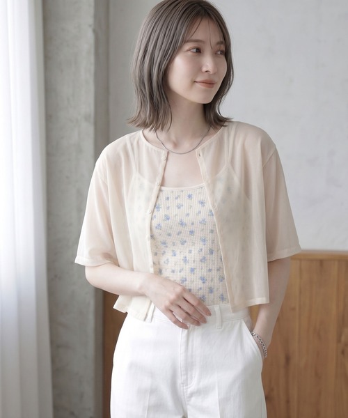 JEMORGAN(ジェーイーモーガン)の「JEMORGAN ワッフル花柄キャミソール(パック入り)(キャミソール・レディース・ピンク/サックスブルー/ストライプ/ラベンダー/ベージュ系その他/パープル・F)」の17枚目の写真