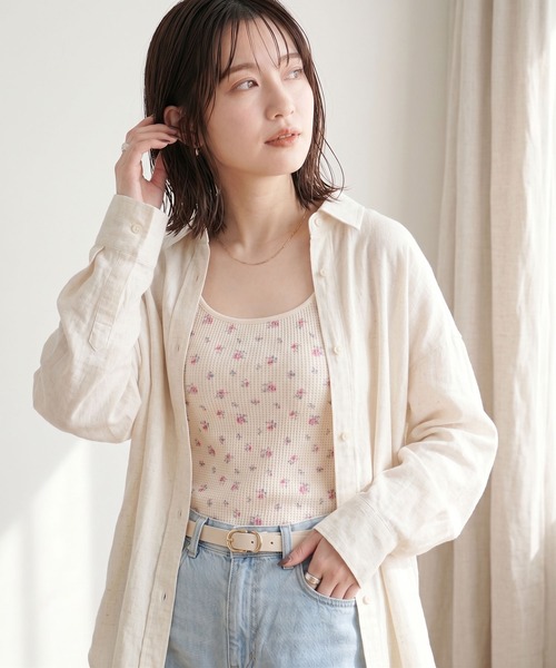 JEMORGAN(ジェーイーモーガン)の「JEMORGAN ワッフル花柄キャミソール(パック入り)(キャミソール・レディース・ピンク/サックスブルー/ストライプ/ラベンダー/ベージュ系その他/パープル・F)」の18枚目の写真