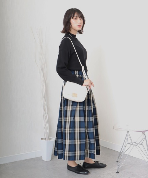 libelle more（リベル モア）の「《洗える》ビッグチェック柄フレアーロングスカート（スカート・レディース・ネイビー系/グレー系その他/グリーン系その他・M/L）」の13枚目の写真
