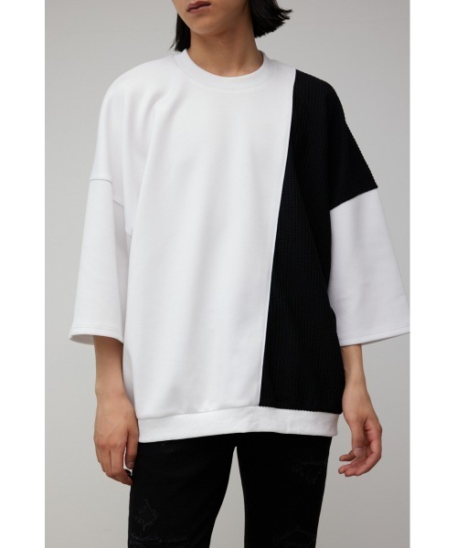 AZUL by moussy(アズールバイマウジー)の「ワッフル切リ替エパイピングトップス(Tシャツ/カットソー・メンズ・グリーン系その他/ホワイト系その他/ブラック系その他・LARGE/MEDIUM)」の2枚目の写真