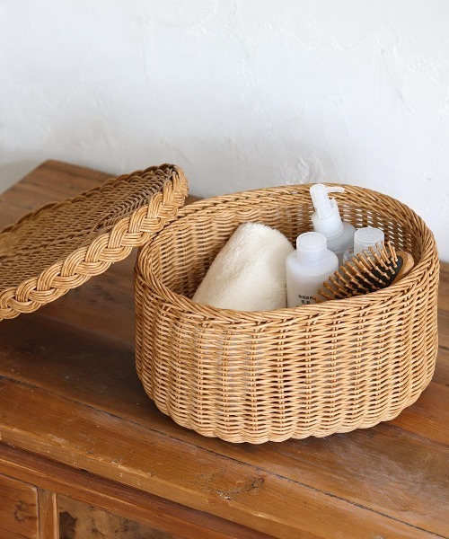 TIMELESS COMFORT（タイムレスコンフォート）の「UTILE(ユティル) 洗える ふた付バスケットS（収納グッズ・レディース・ナチュラル・ONE SIZE）」の3枚目の写真