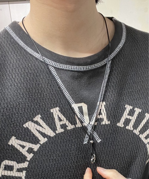 ALL RUNS（オールランズ）の「▲DOUBLE BLACK NECKLACE/ダブルブラックネックレス（ネックレス・メンズ・ゴールド/シルバー・FREE）」の2枚目の写真