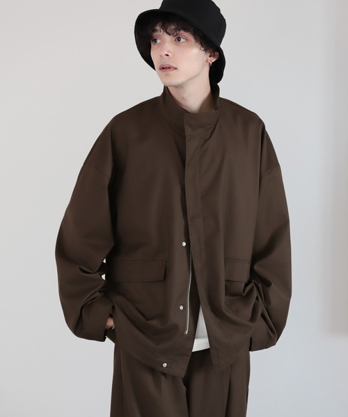 RAGEBLUE（レイジブルー）の「【SET UP/セットアップ】TRジップブルゾン&ドレープフレアワイドスラックスパンツ（ブルゾン・メンズ・ブラック/ブラウン・MEDIUM/LARGE）」の12枚目の写真