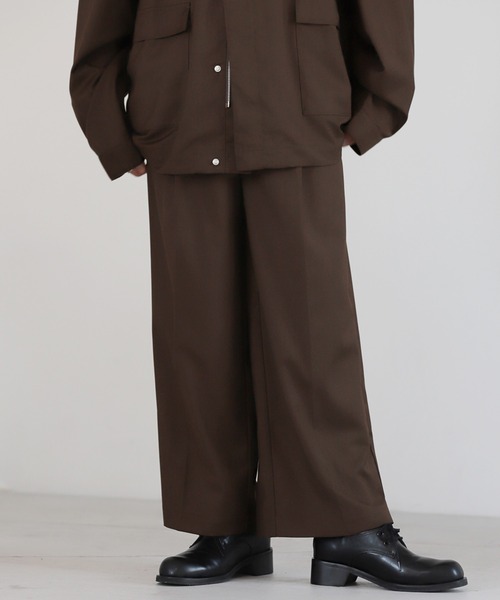 RAGEBLUE（レイジブルー）の「【SET UP/セットアップ】TRジップブルゾン&ドレープフレアワイドスラックスパンツ（ブルゾン・メンズ・ブラック/ブラウン・MEDIUM/LARGE）」の7枚目の写真