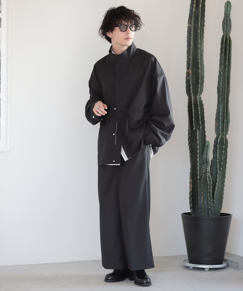 RAGEBLUE（レイジブルー）の「【SET UP/セットアップ】TRジップブルゾン&ドレープフレアワイドスラックスパンツ（ブルゾン・メンズ・ブラック/ブラウン・MEDIUM/LARGE）」の13枚目の写真