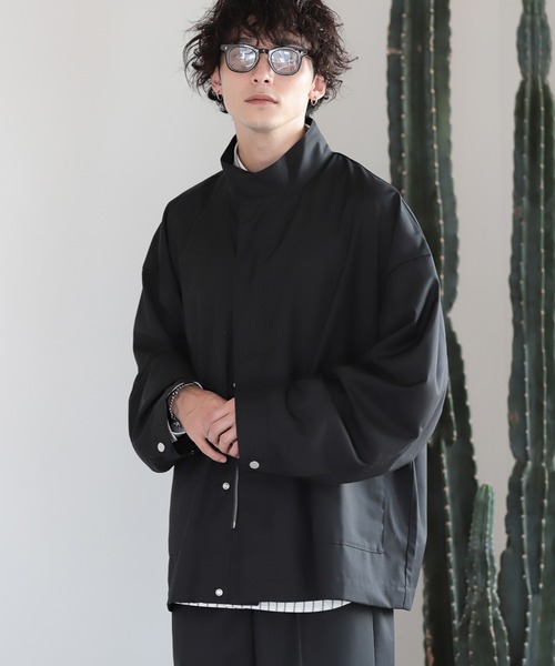 RAGEBLUE（レイジブルー）の「【SET UP/セットアップ】TRジップブルゾン&ドレープフレアワイドスラックスパンツ（ブルゾン・メンズ・ブラック/ブラウン・MEDIUM/LARGE）」の5枚目の写真