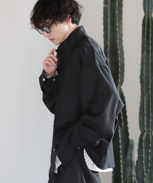 RAGEBLUE（レイジブルー）の「【SET UP/セットアップ】TRジップブルゾン&ドレープフレアワイドスラックスパンツ（ブルゾン・メンズ・ブラック/ブラウン・MEDIUM/LARGE）」の3枚目の写真