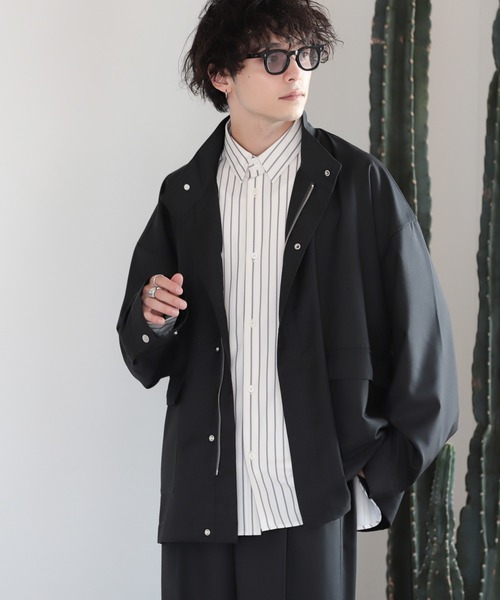 RAGEBLUE（レイジブルー）の「【SET UP/セットアップ】TRジップブルゾン&ドレープフレアワイドスラックスパンツ（ブルゾン・メンズ・ブラック/ブラウン・MEDIUM/LARGE）」の8枚目の写真