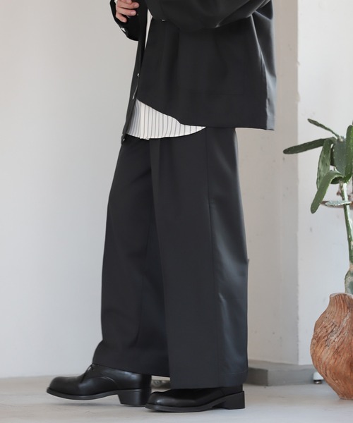 RAGEBLUE（レイジブルー）の「【SET UP/セットアップ】TRジップブルゾン&ドレープフレアワイドスラックスパンツ（ブルゾン・メンズ・ブラック/ブラウン・MEDIUM/LARGE）」の14枚目の写真