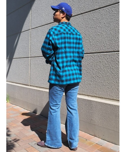 BACK NUMBER（バックナンバー）の「【BACK NUMBER】【エクストラサーモ】ネルオープンカラー長袖シャツ（シャツ/ブラウス・メンズ・ブルー/ブラック/ブラウン・L/M/XL）」の4枚目の写真